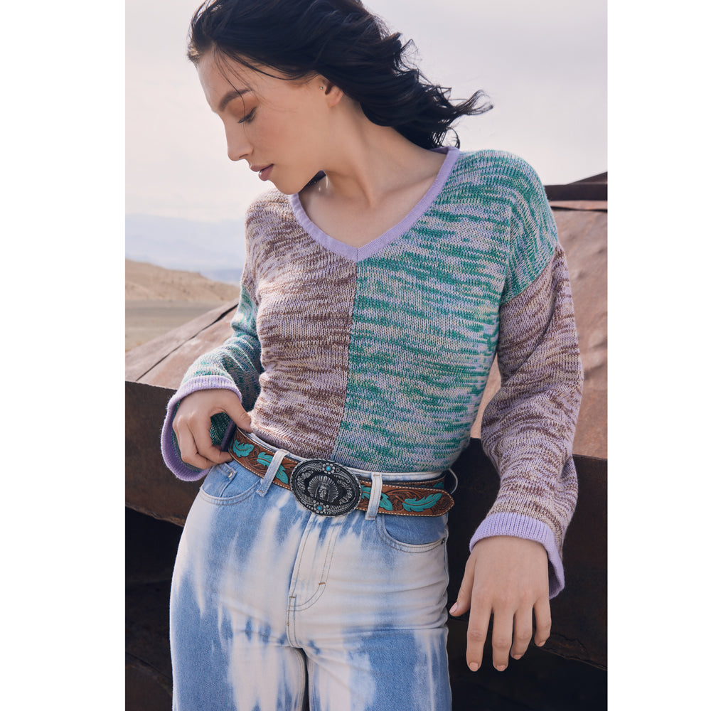 Radianite Hand-Tooled Leather Women's Belt