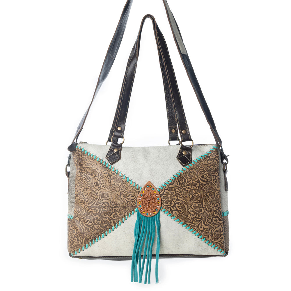 Azure waterfall Hand-Tooled Bag
