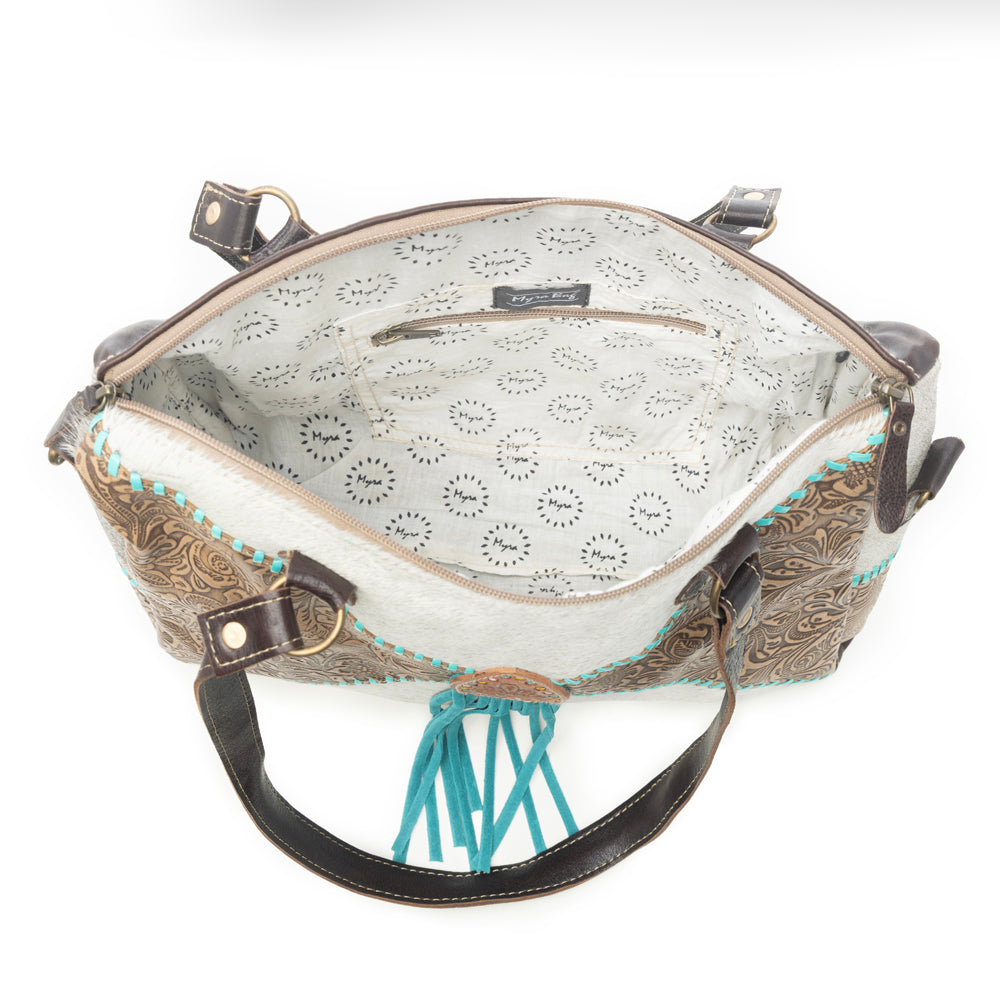 Azure waterfall Hand-Tooled Bag