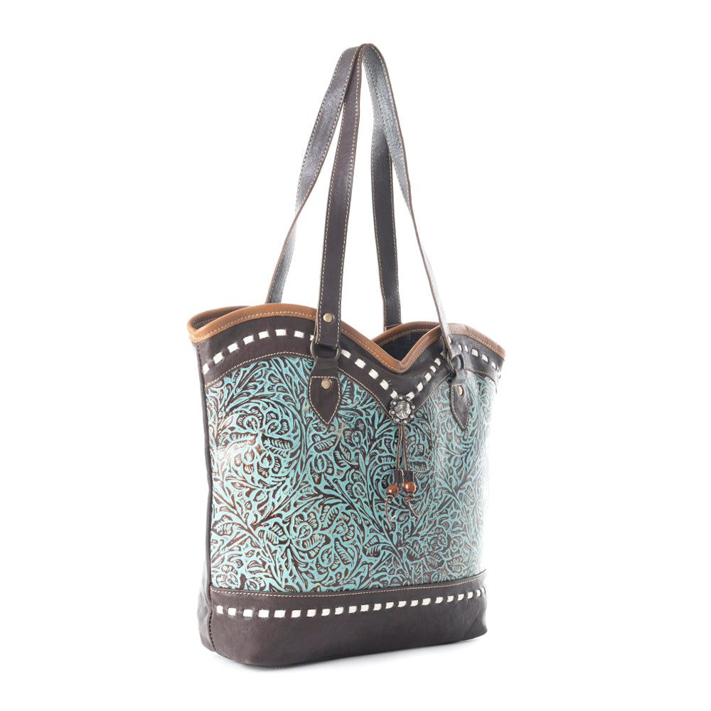 Astral Blue Leather & Hairon Bag