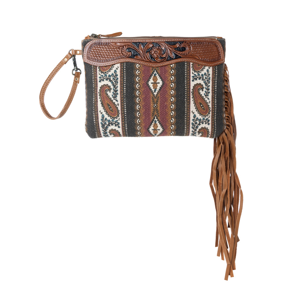 Mojave Paisley Fringed Hand-Tooled Bag