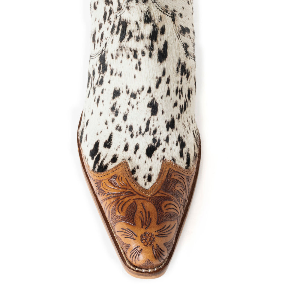 Rocker Western Hand-Tooled Booties