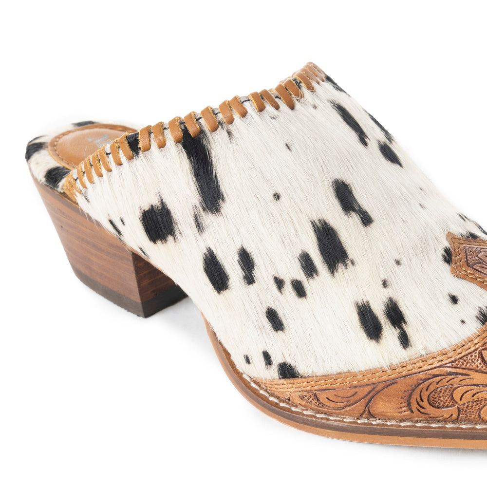 Heely Western Hand-Tooled Mules