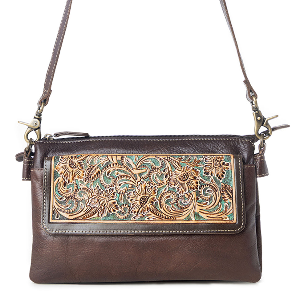 Magnolia Morn Hand-Tooled Bag