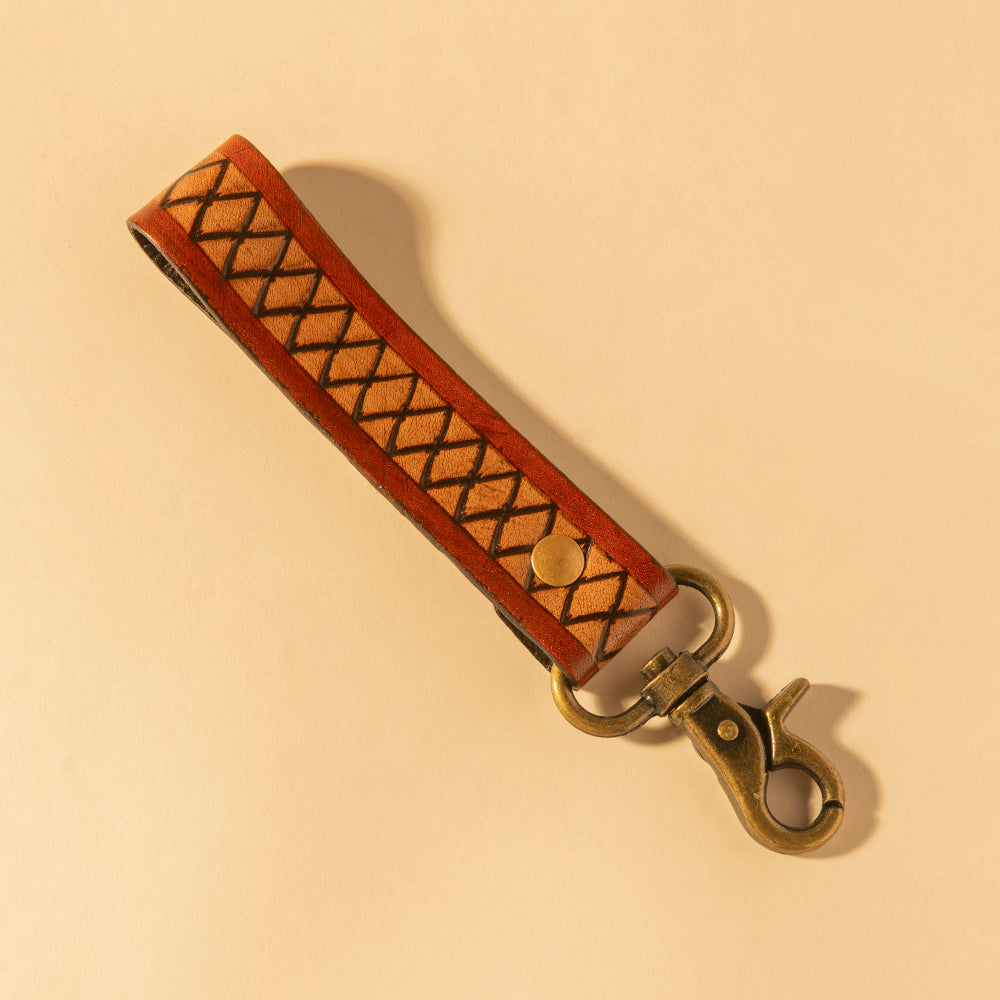 Maker’s Weave Hand-Tooled  Key Fob