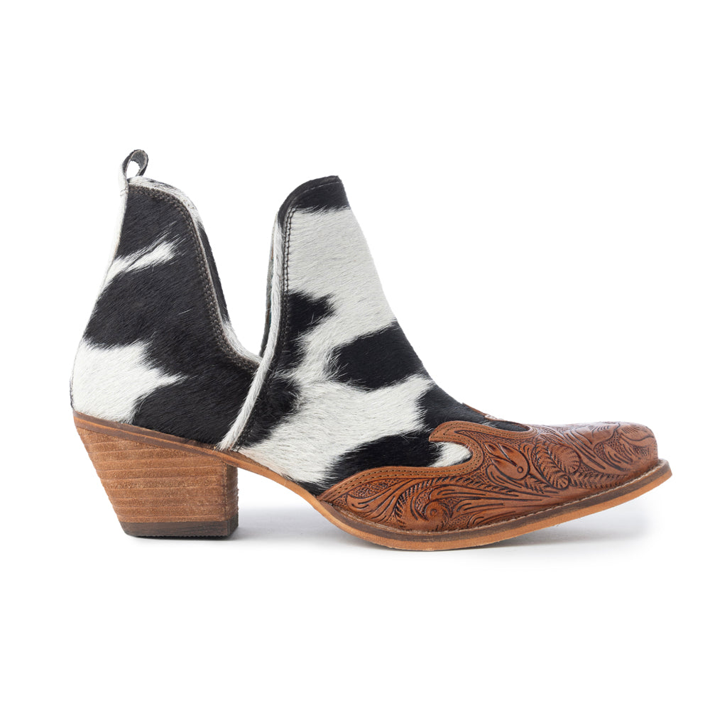 Myra Frisco Blossom Boots for Women with hairon hide and handtooled leather for western wear