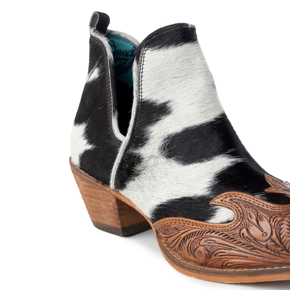 Myra Frisco Blossom Boots for Women with hairon hide and handtooled leather for western wear