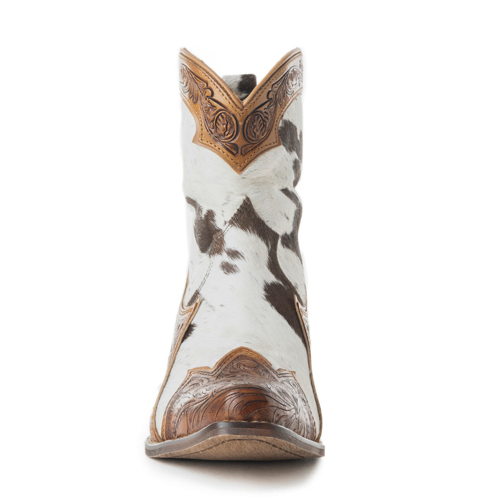 Sandy Mae Hair-on Hide & Hand-tooled Leather Boots