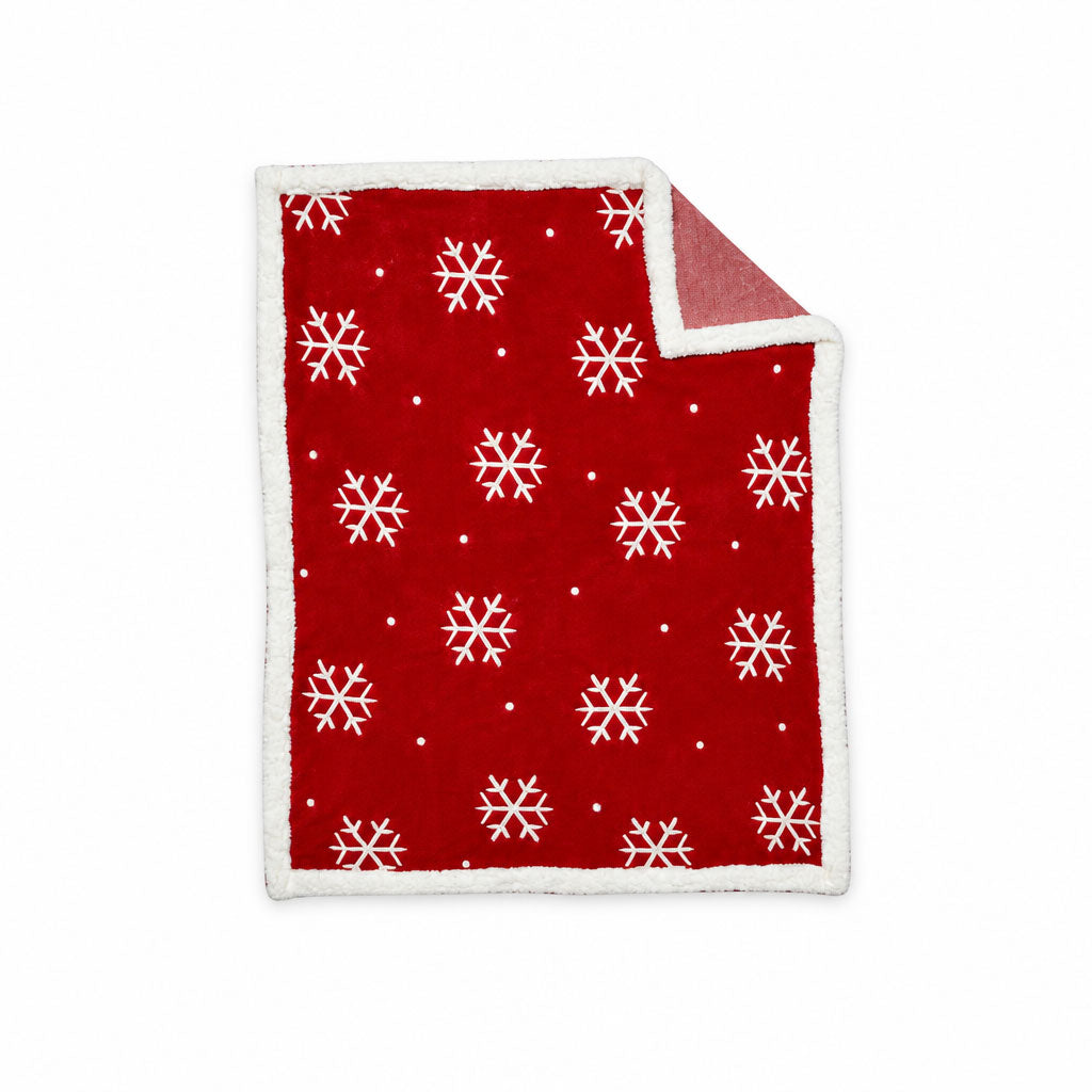 Snowing In Santa Town Fur Edged Throw