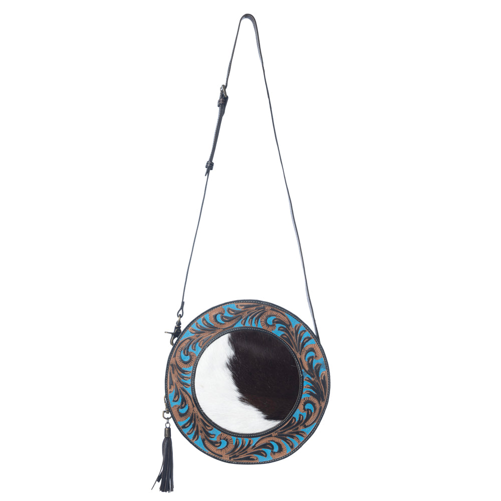 Night Gaze Hand-Tooled Round Bag