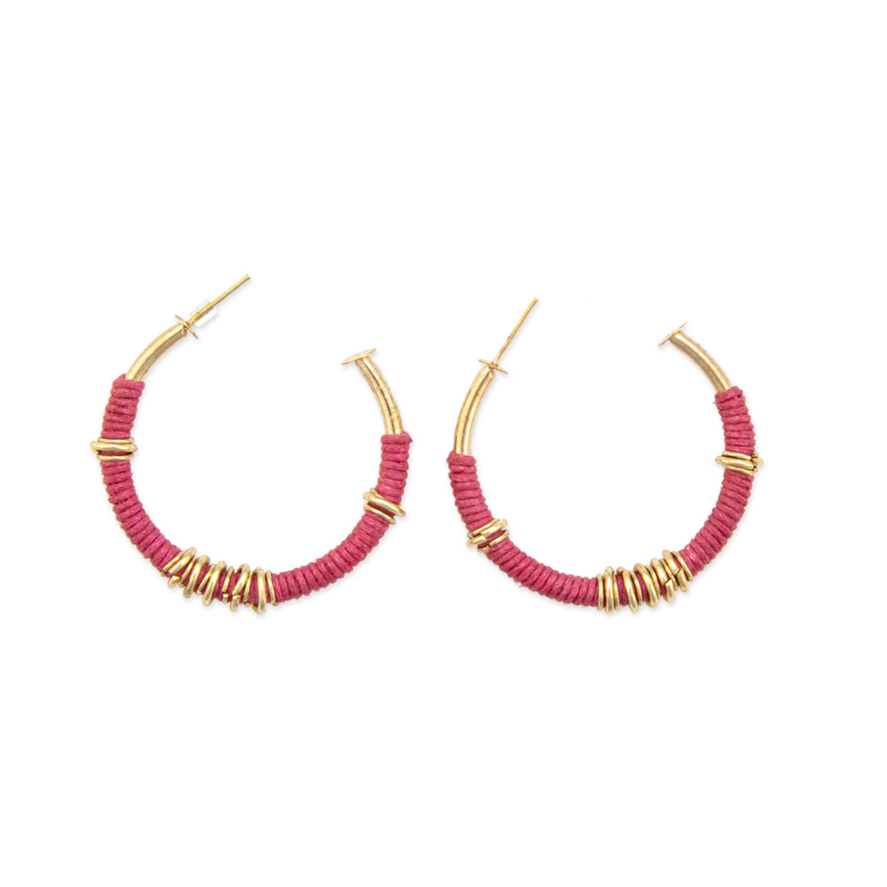 Scarlet Crescent Moon Earrings