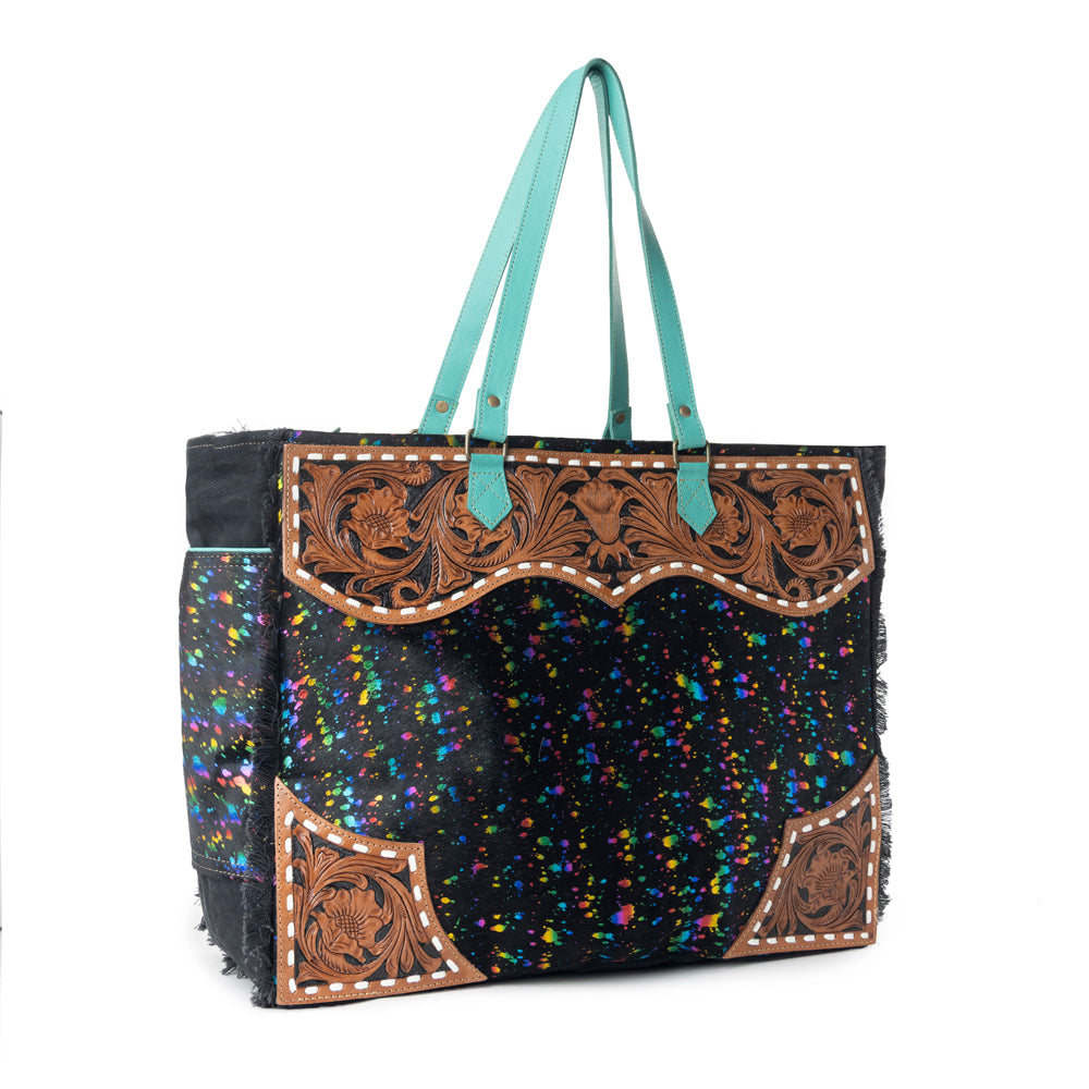 Galaxy Fire Weekender Hand-Tooled Bag
