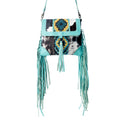 Tonga Ridge Canvas & Hairon Bag In Turquoise