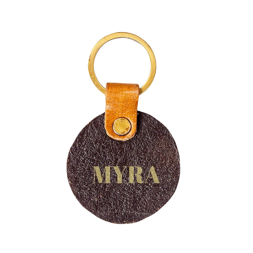 Four Blooms Hand-tooled Key Fob