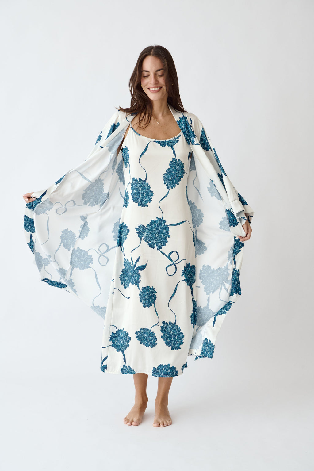 Washable Silk Kimono & Dress Set - Blossom