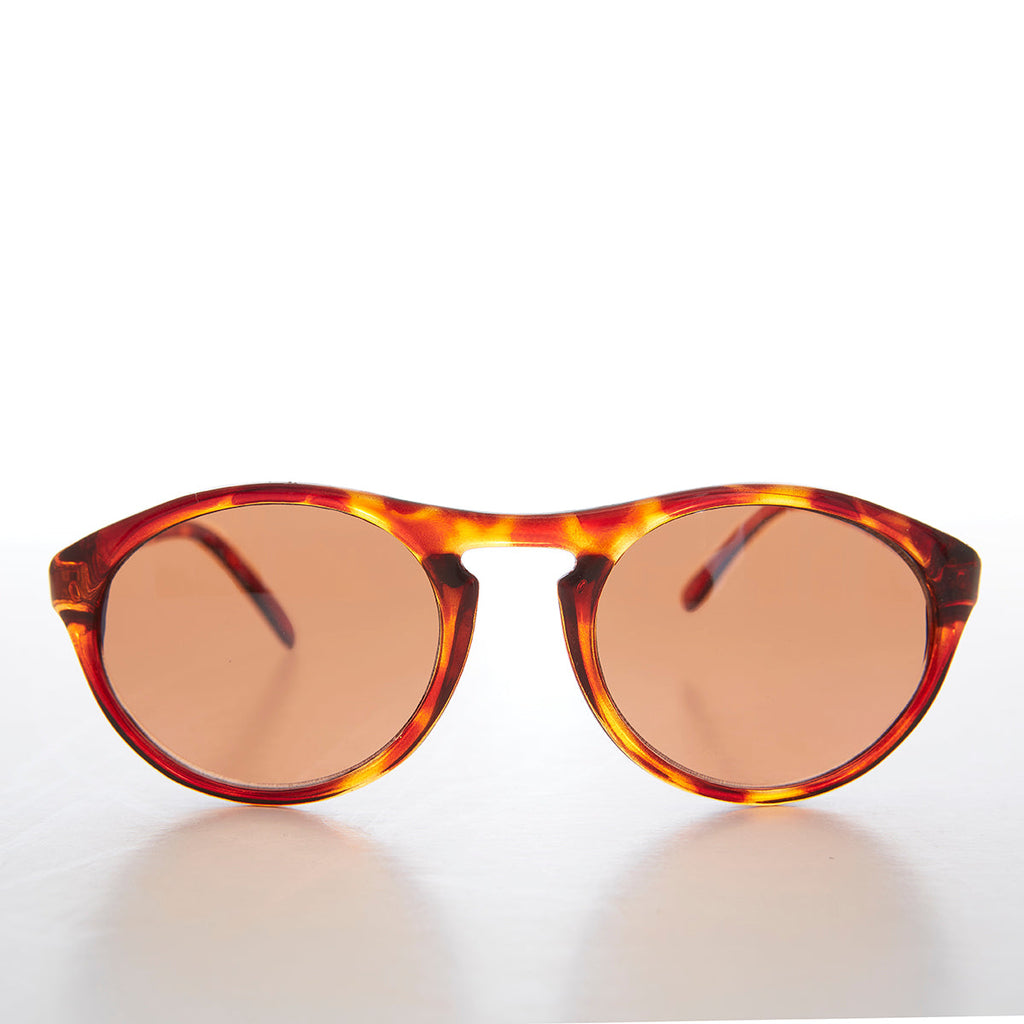 Round Sporty Vintage Sunglass With Copper Lens - Sinclair