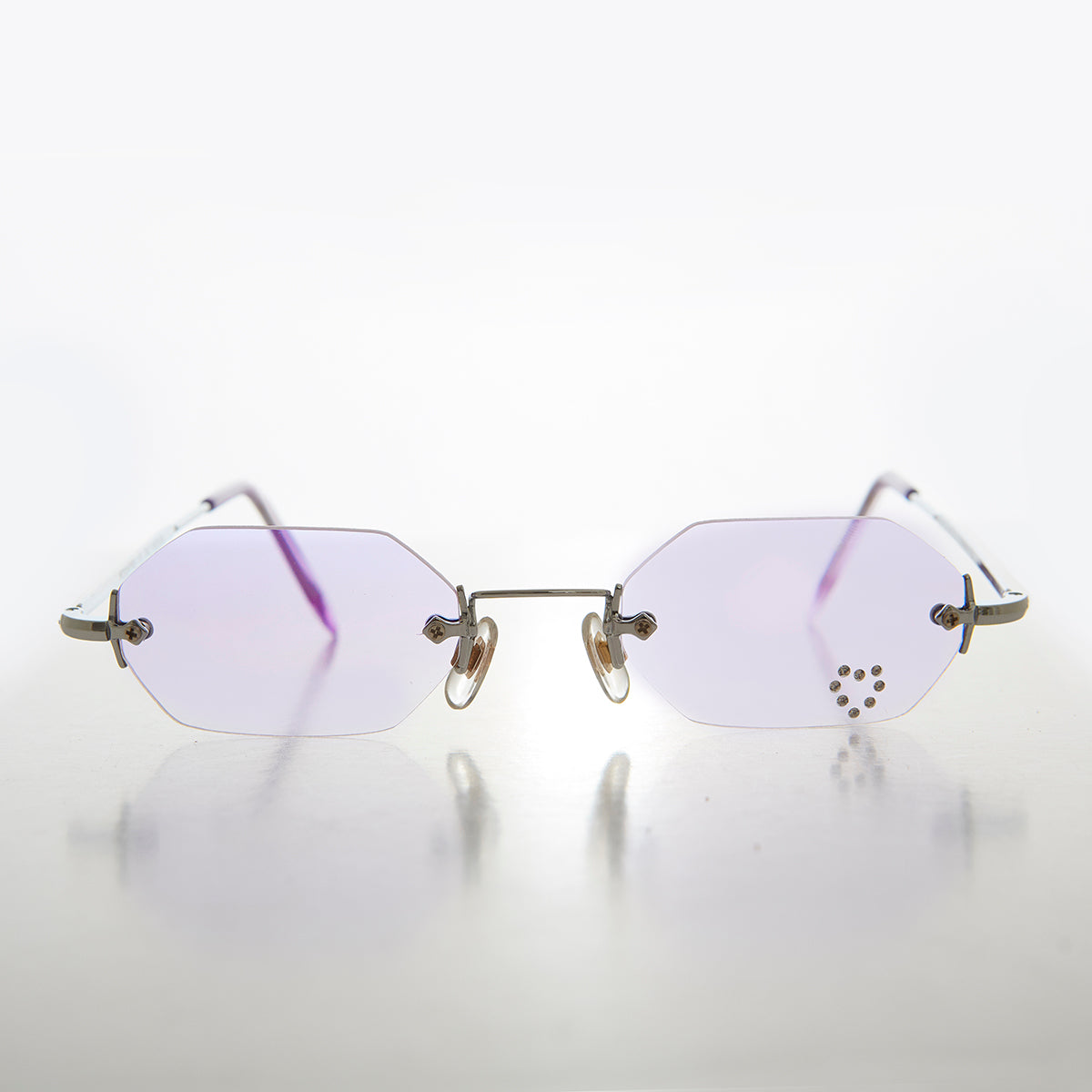Heart Rhinestone Rimless Vintage Sunglasses - Splashy