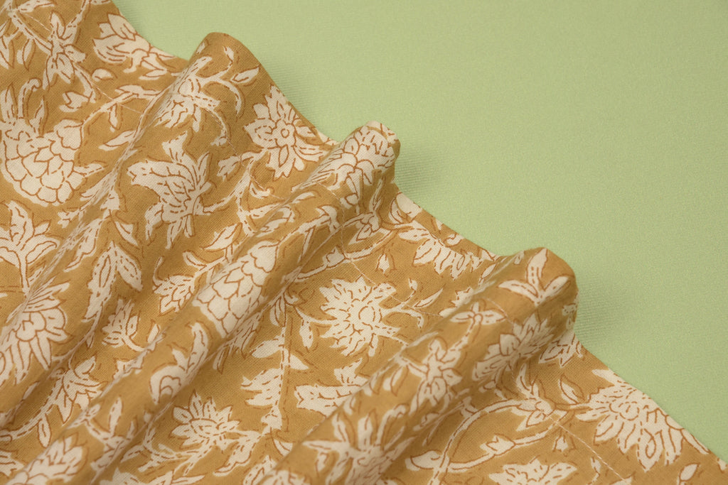 Embroidered fabric V shape Yoke Dress