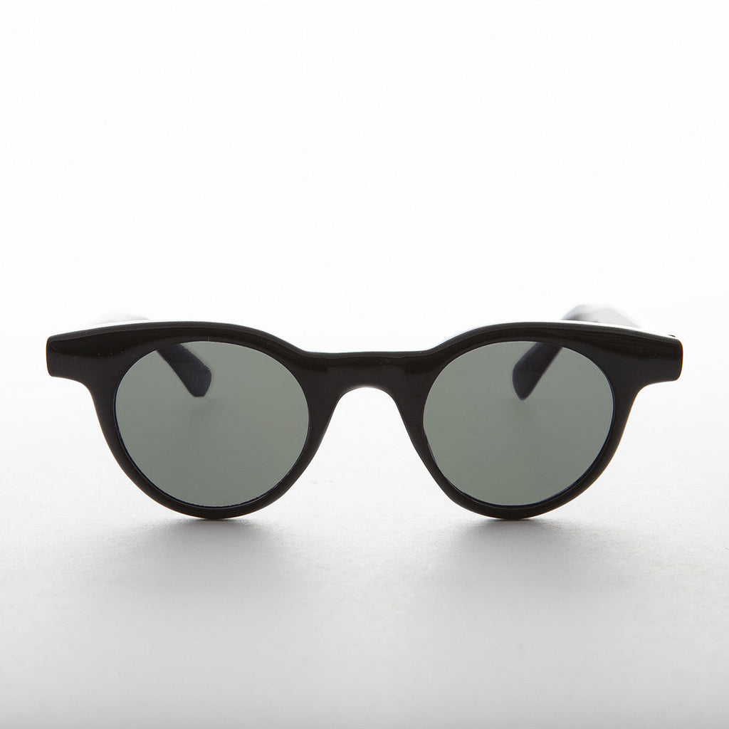 Small Round Horn Rim Preppy Vintage Sunglass - Sydney