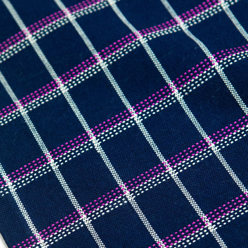 San Lucas Plaid Navy Table Runner
