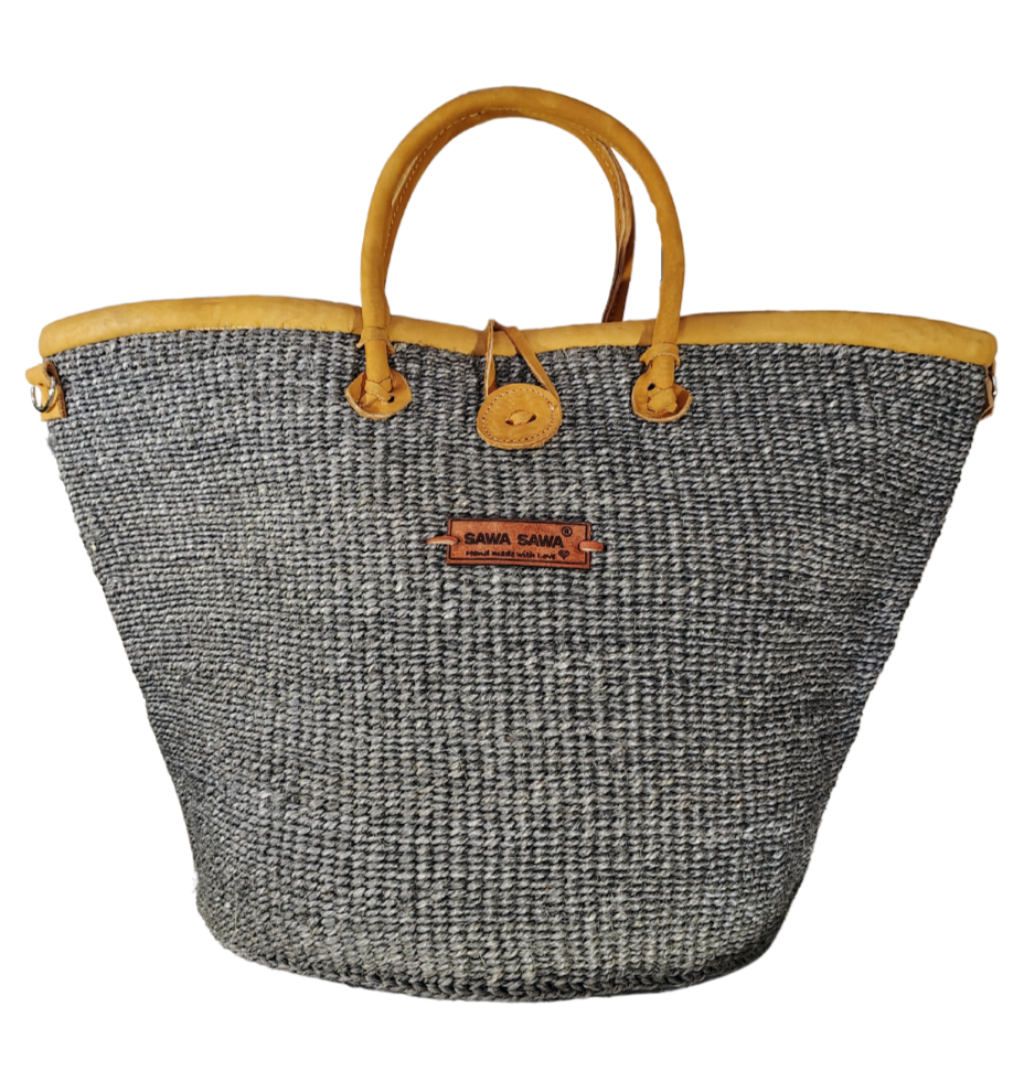Ash Wisdom Handmade Sisal Straw Basket Tote Bag