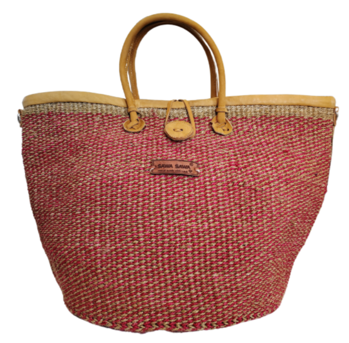 Brave Life Heart Handmade Sisal Straw Basket Tote