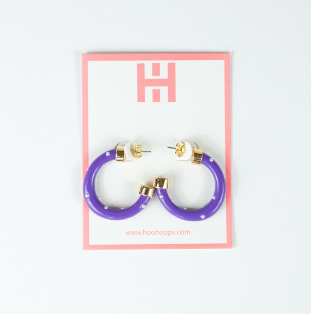 Hoops - Purple with Pearls