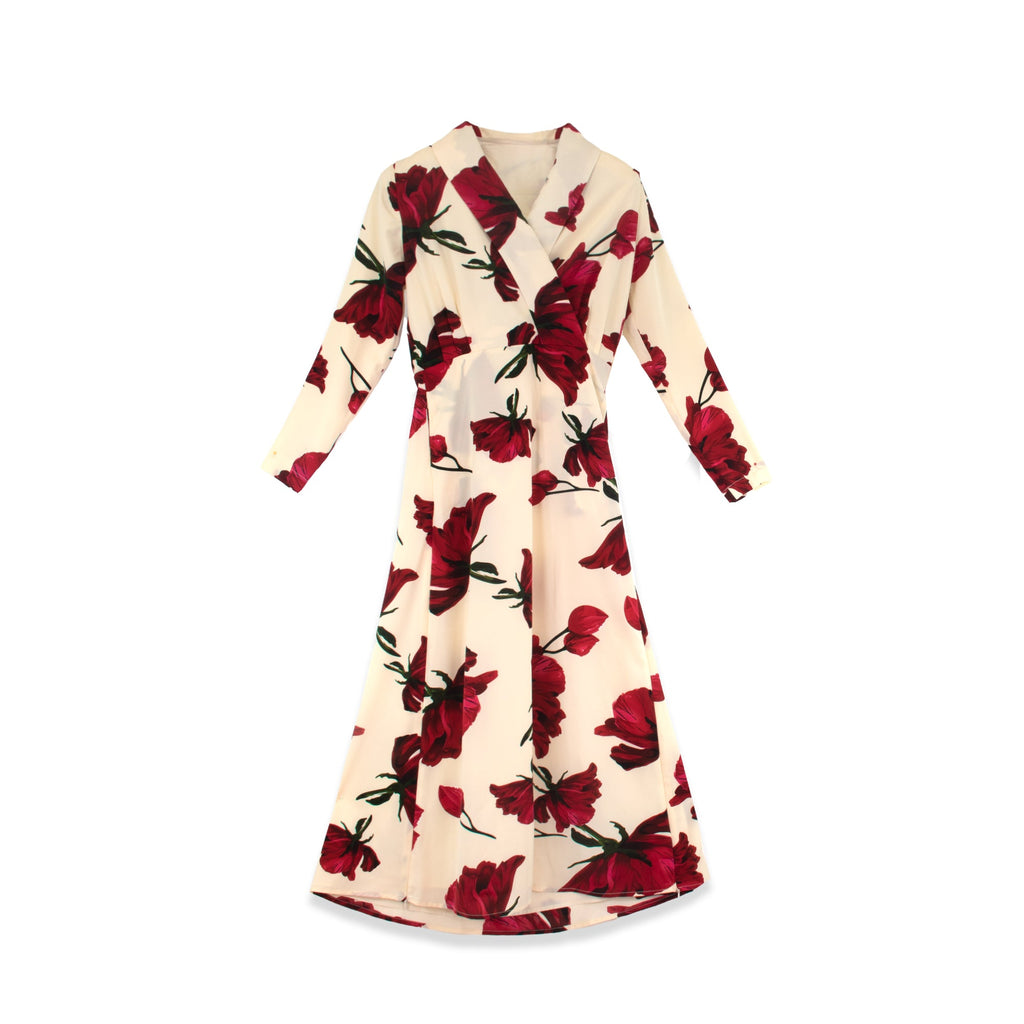 Rose Faux Wrap Dress