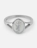 Silver Wildflower Signet Ring