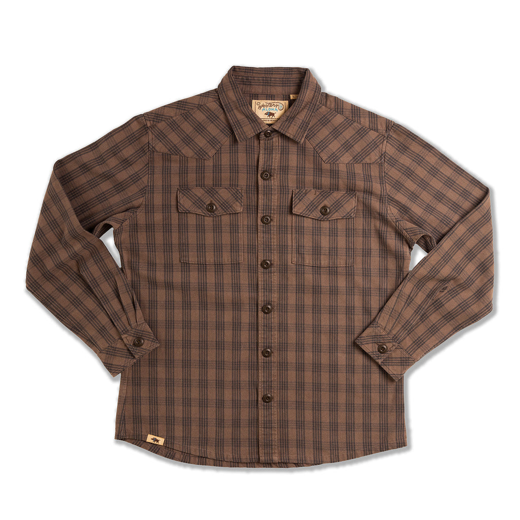 Waimea Overshirt Brown Charcoal Palaka