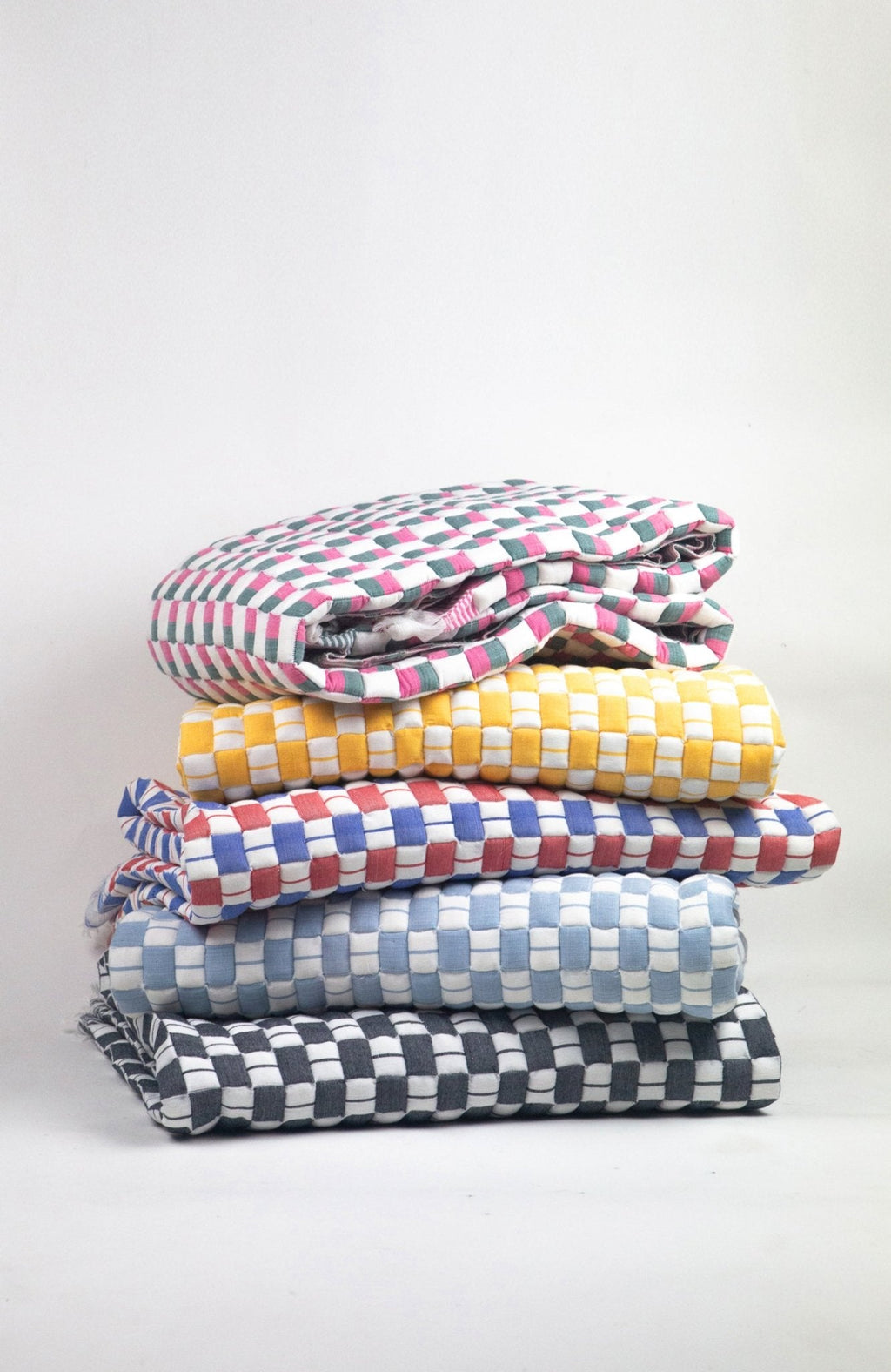 Quilted Sujani Throw Blanket - Soft Black & White