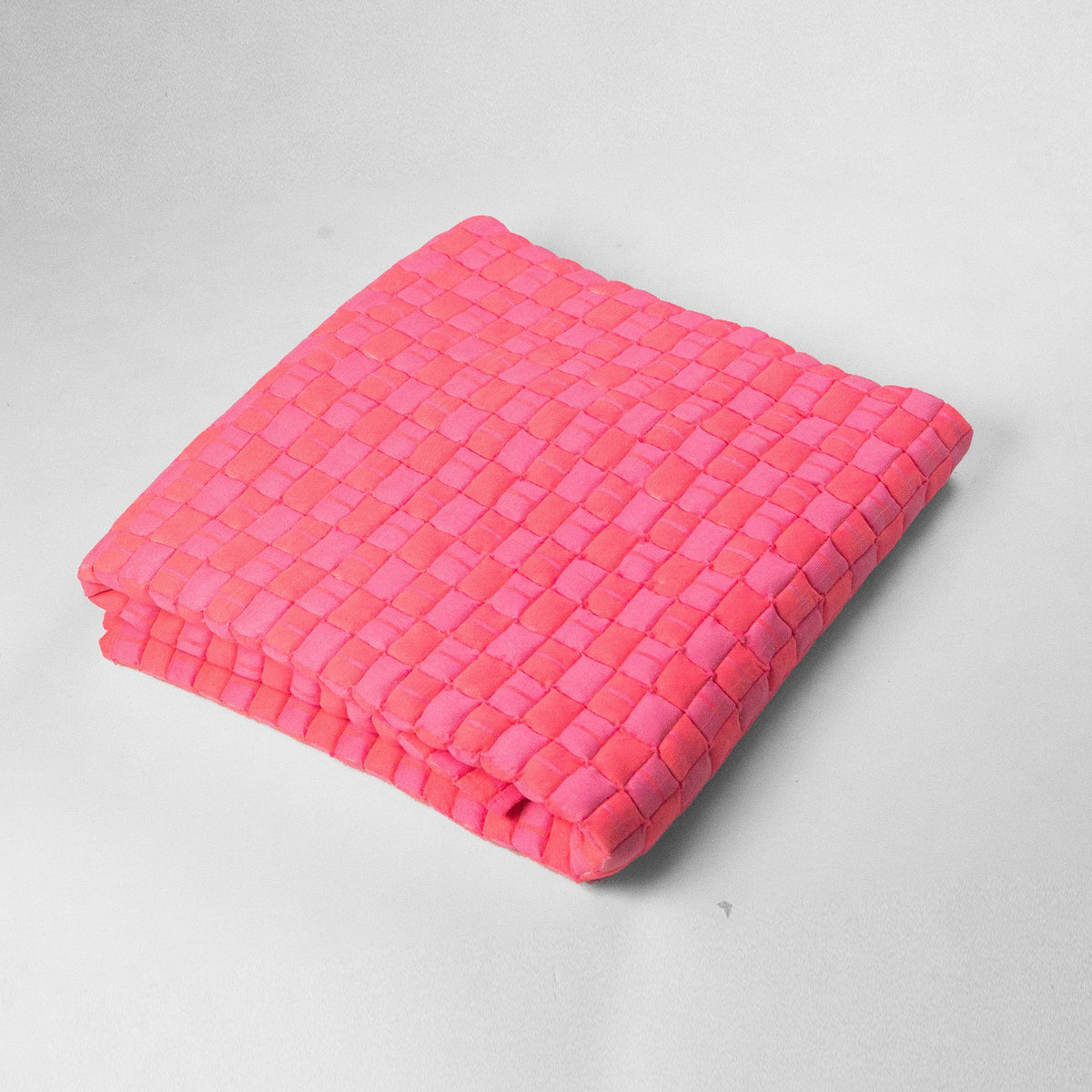 Quilted Sujani Throw Blanket - Neon Pink
