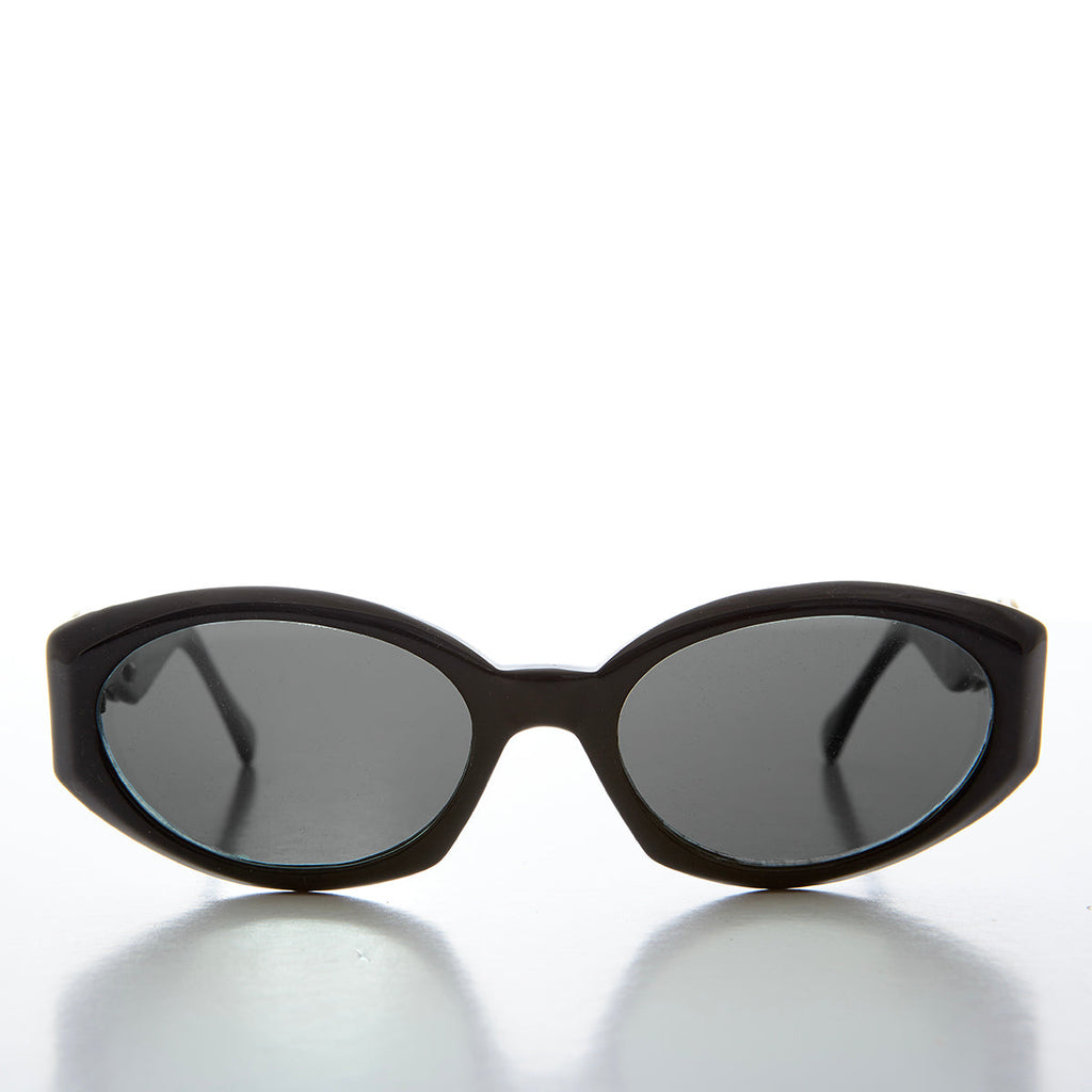 Oval Cat Eye With Gold Accents Vintage Sunglasses - Tana