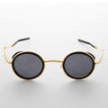 Round Side Shield Folding Sunglasses - Tesla