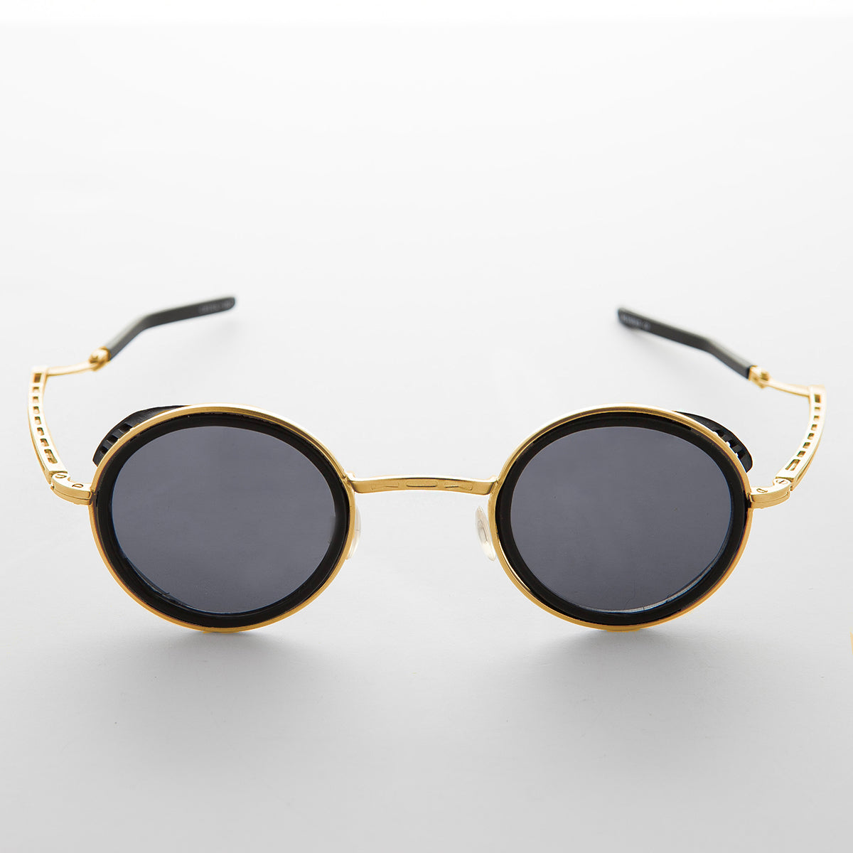 Round Side Shield Folding Sunglasses - Tesla