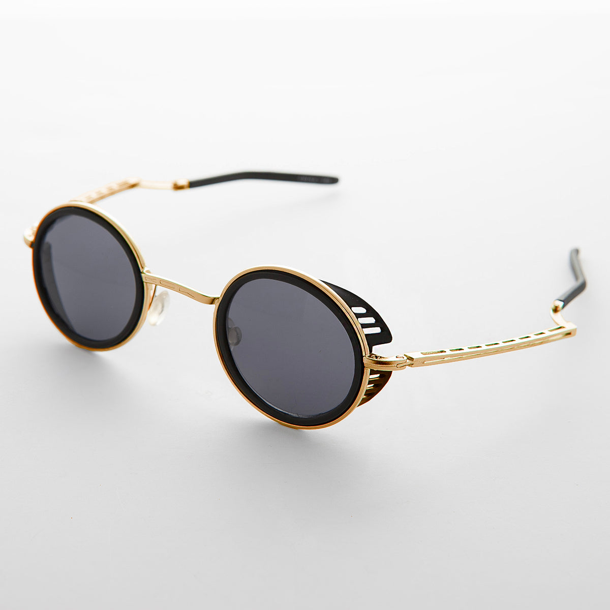 Round Side Shield Folding Sunglasses - Tesla