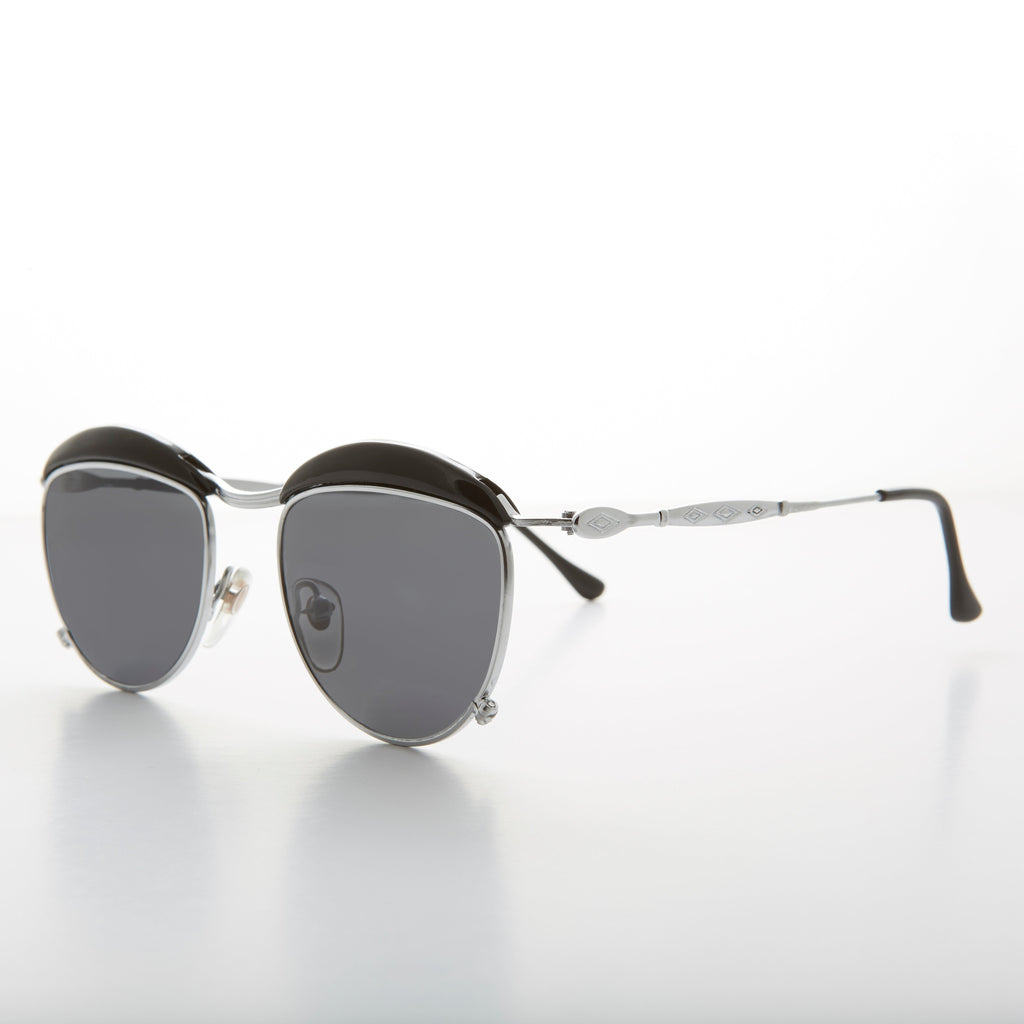 Round Art Deco Metal Victorian Vintage Sunglass - Tricia