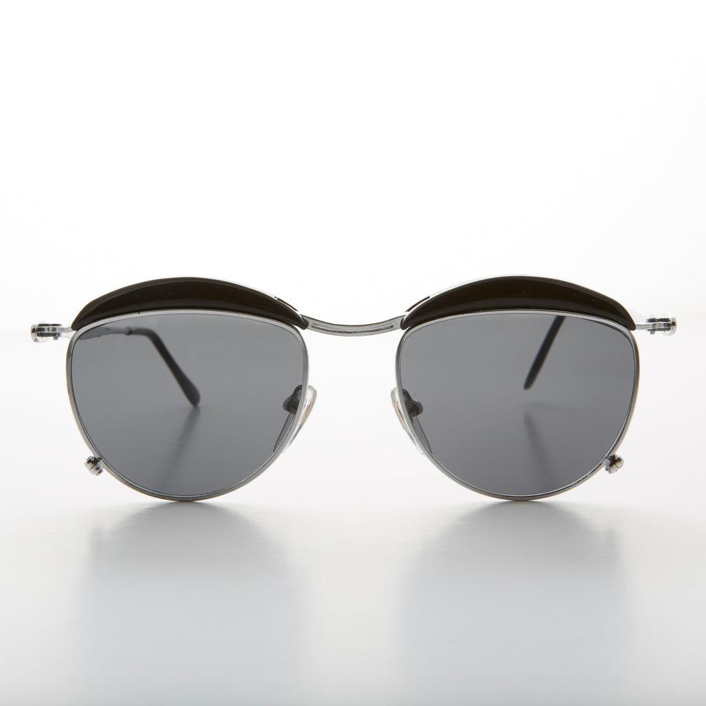 Round Art Deco Metal Victorian Vintage Sunglass - Tricia