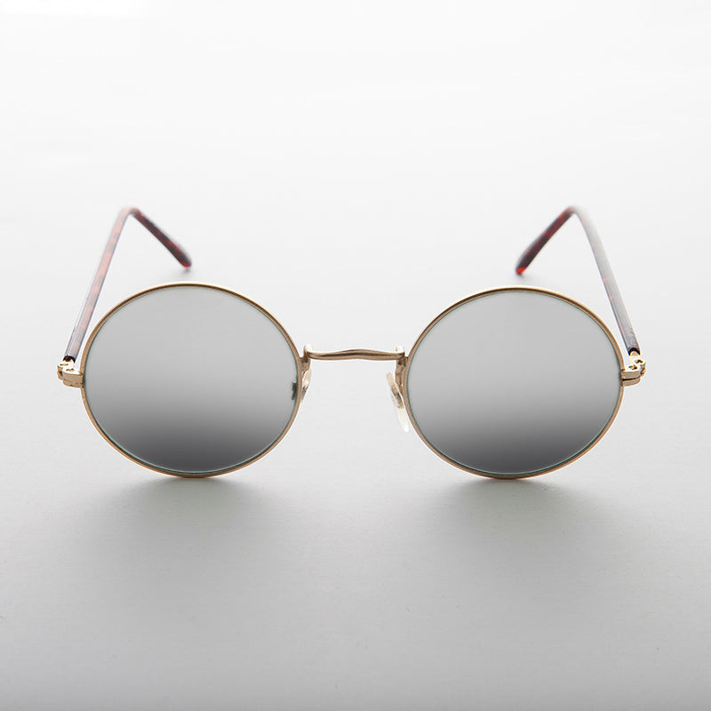 Round Mirror Lens Vintage Sunglasses - Eden