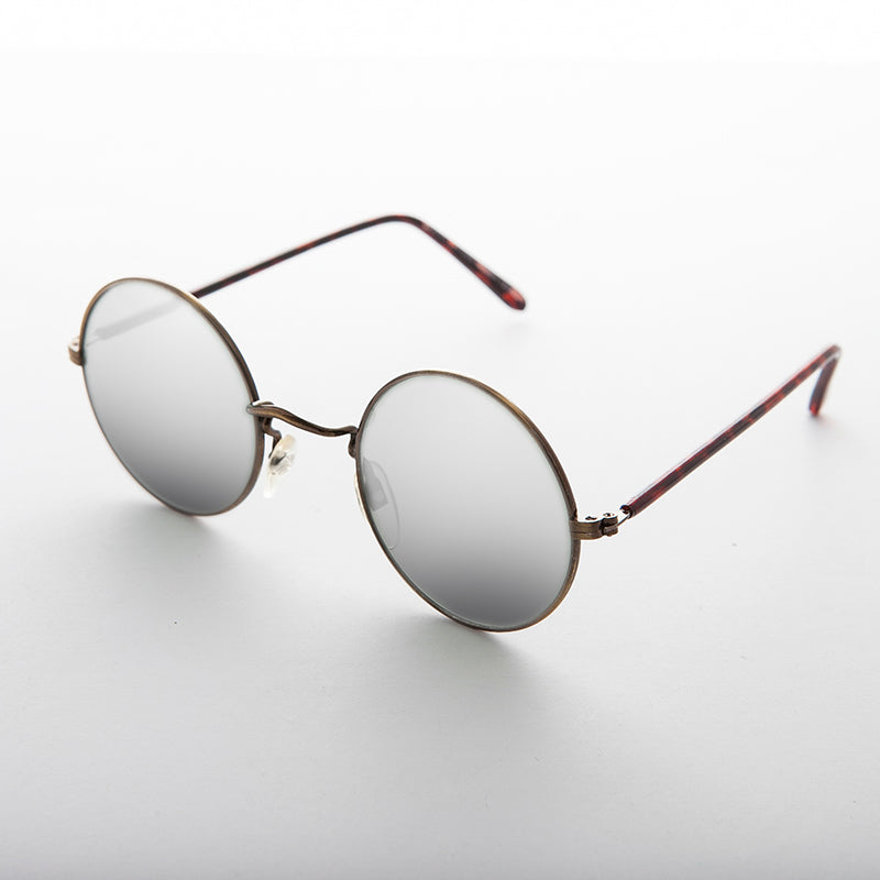 Round Mirror Lens Vintage Sunglasses - Eden