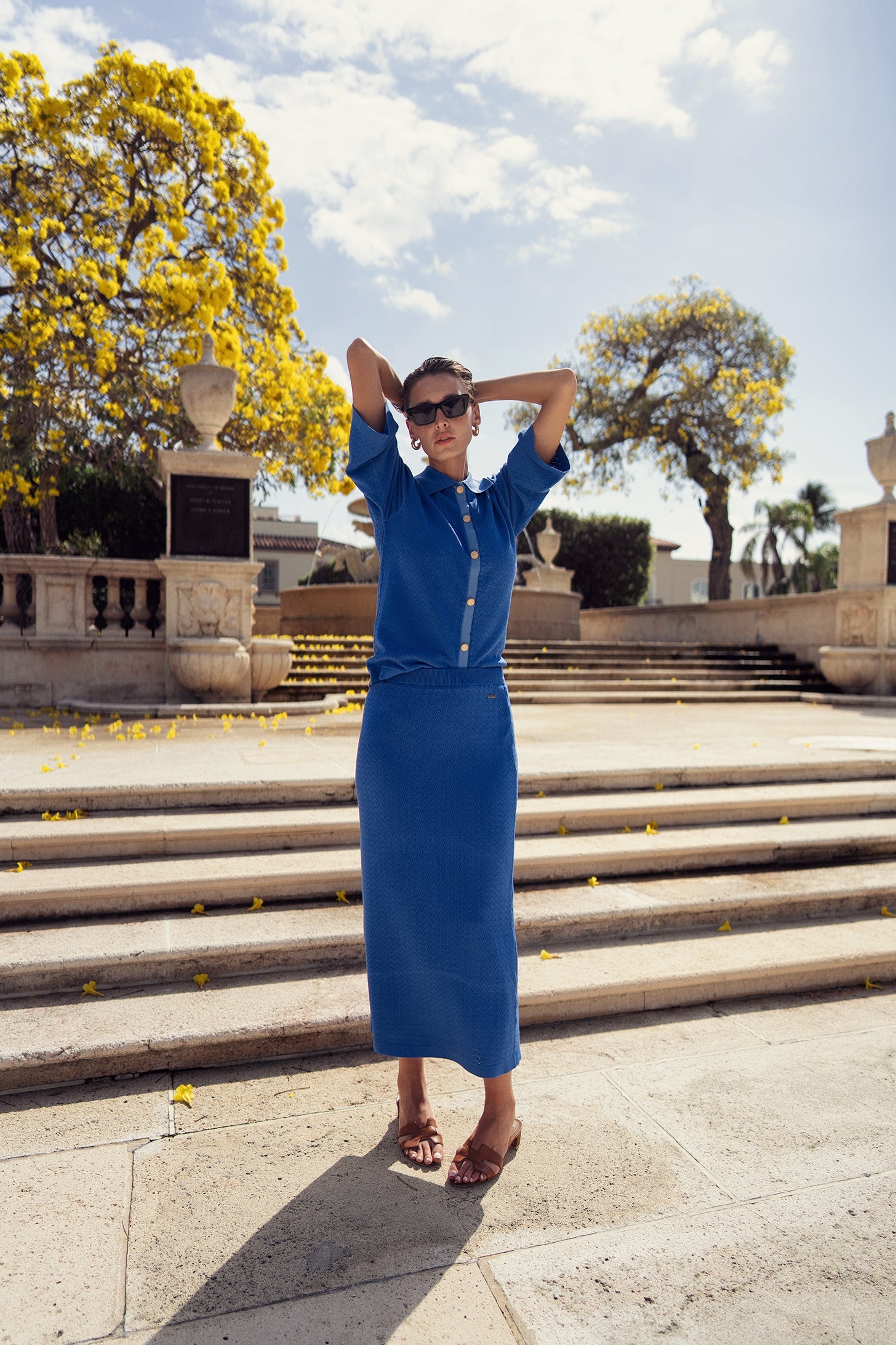 EYELET KNIT POLO – Elise Hatsuko