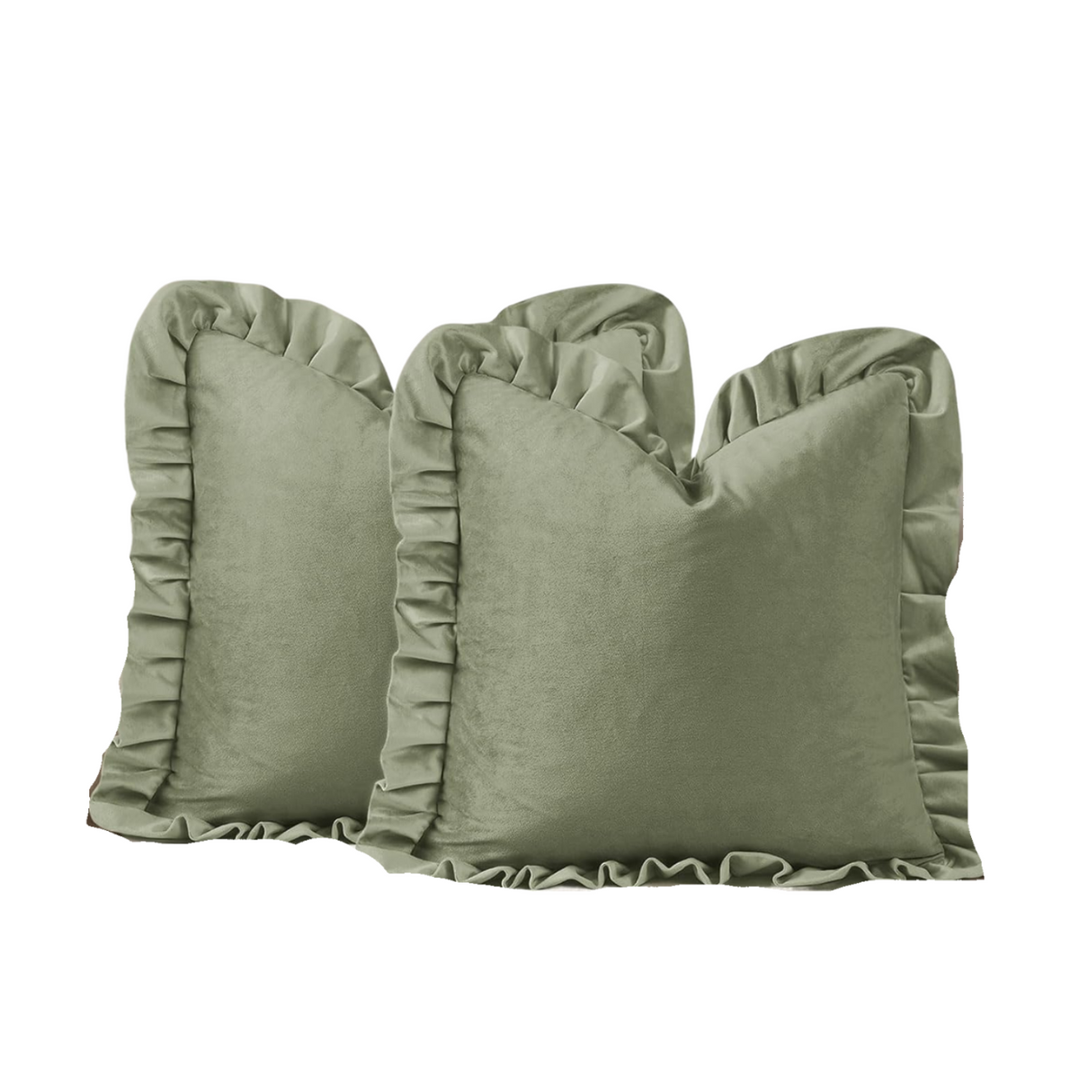 Pink Velvet Ruffle Pillow - 18" x 18"