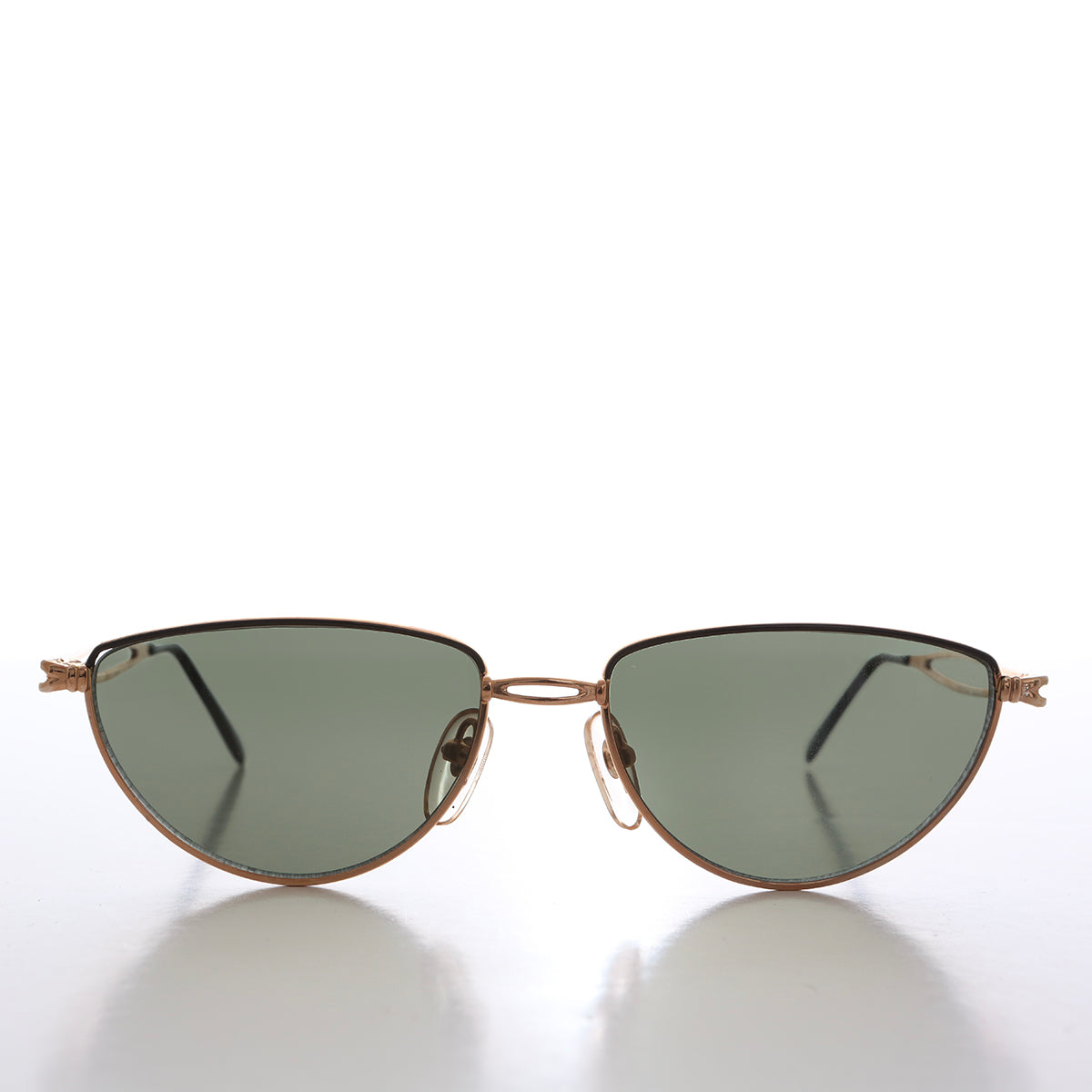 Gold Semi-Oval Vintage Sunglasses - Veanne