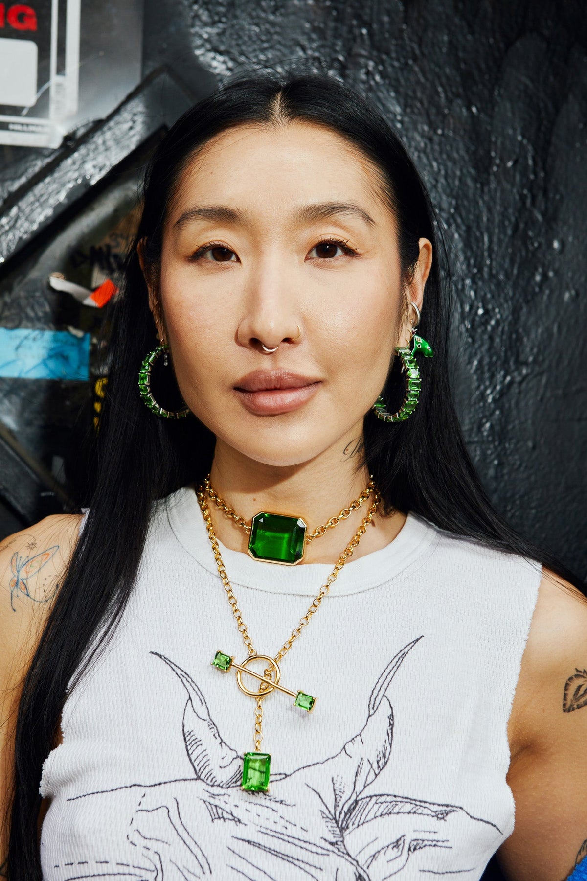 Gem Drop Toggle Necklace in Green Envy (Gold) SHIPS IN FEBRUARY