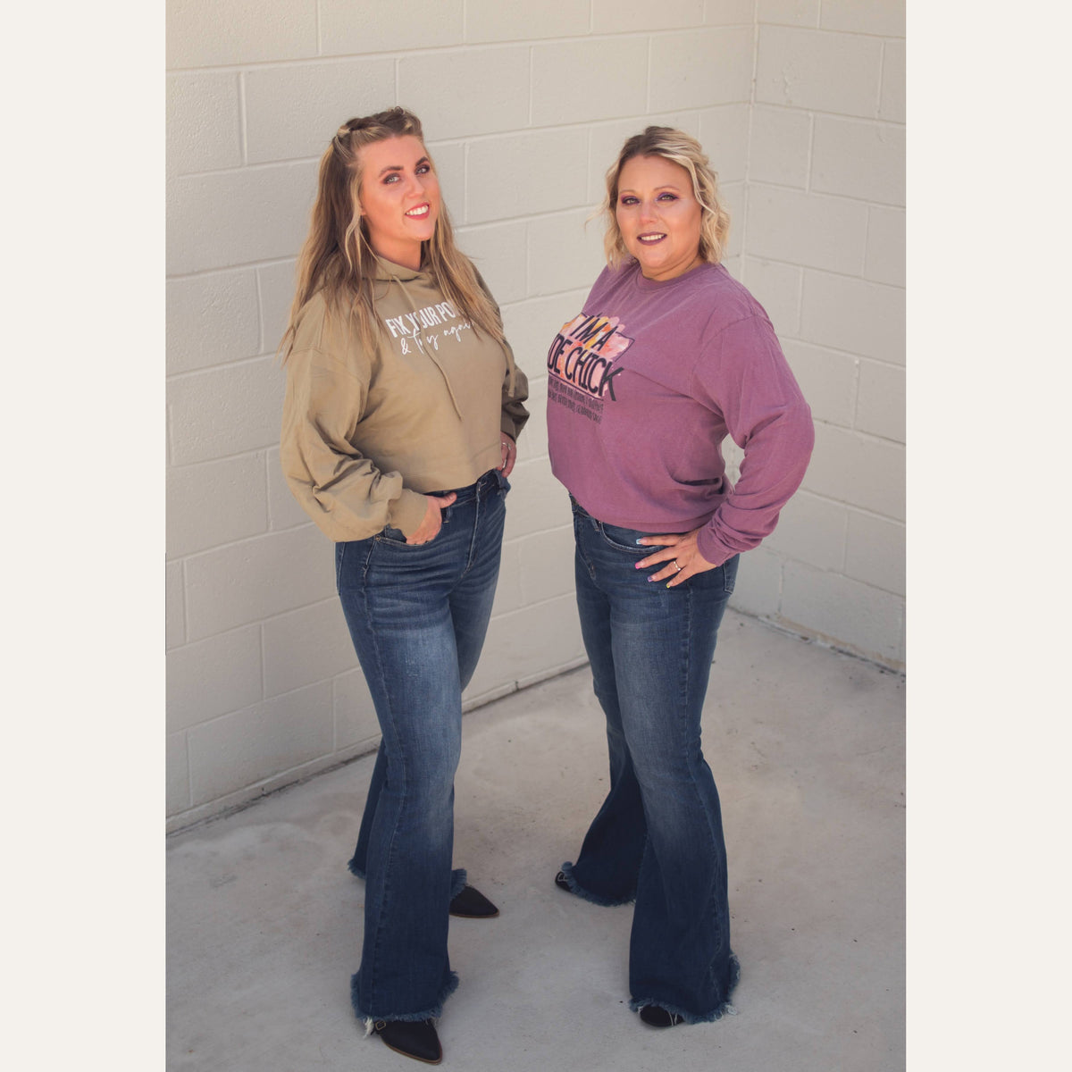 Vintage Frayed Flare Risen Jeans