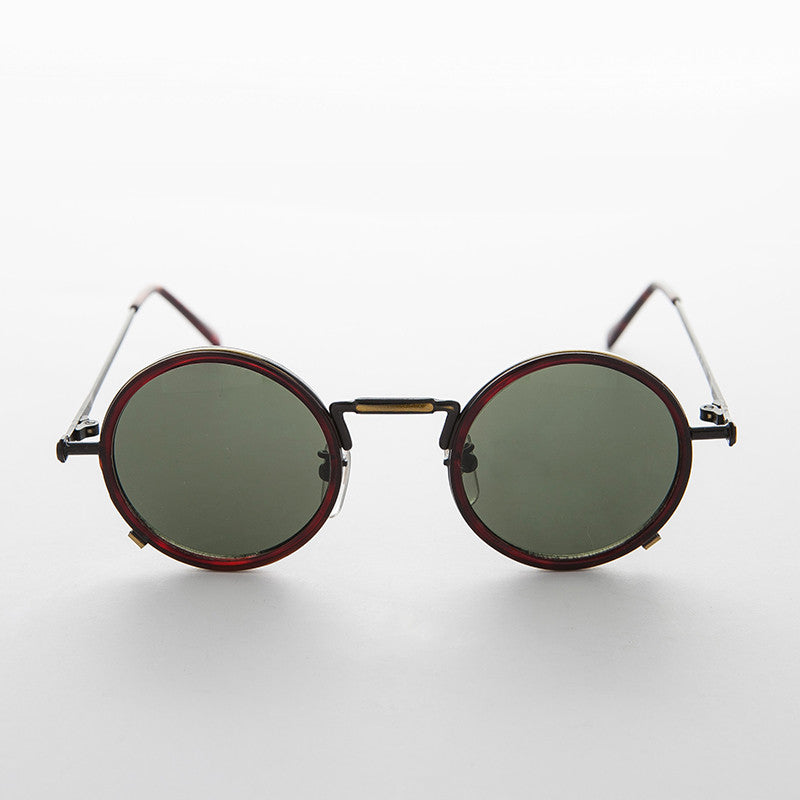 Round Goth Steampunk Vintage Sunglass - Waldo