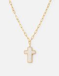 White Enamel Cross Necklace