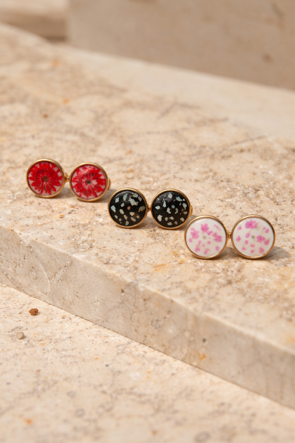 Wildflower Gold Stud Earrings