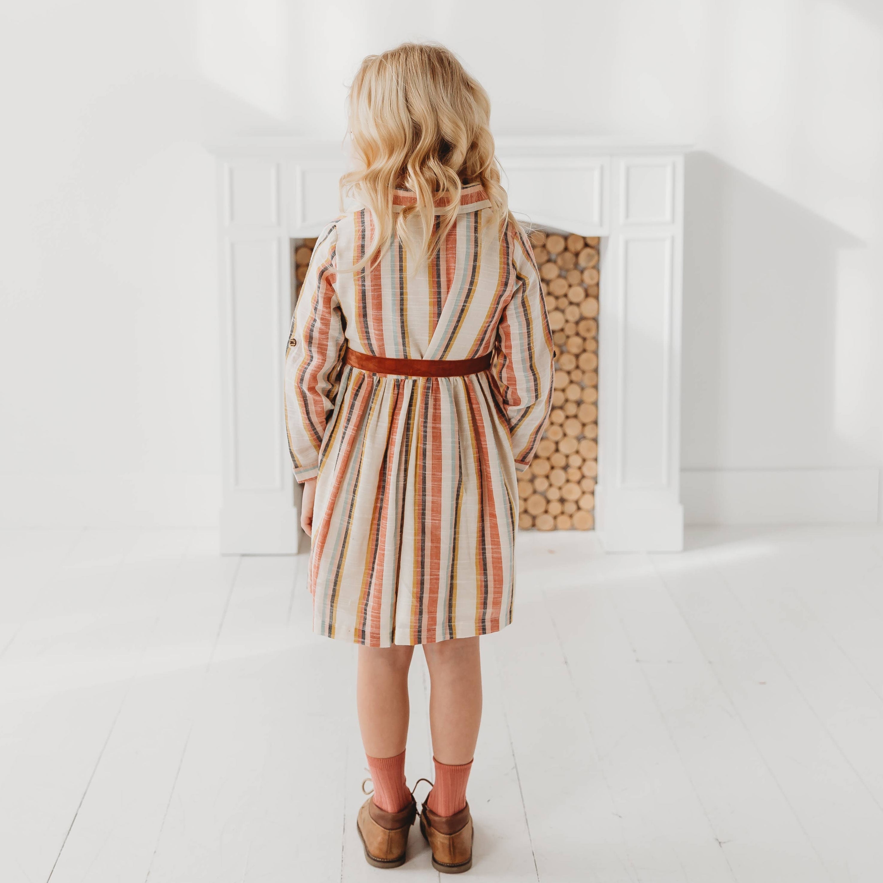 Yarn Dyed Striped Shirt Dress