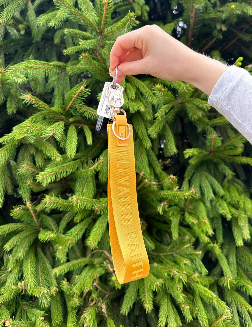 Yellow Oversized Logo Keychain